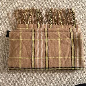 H&M Beige and Yellow Plaid Scarf